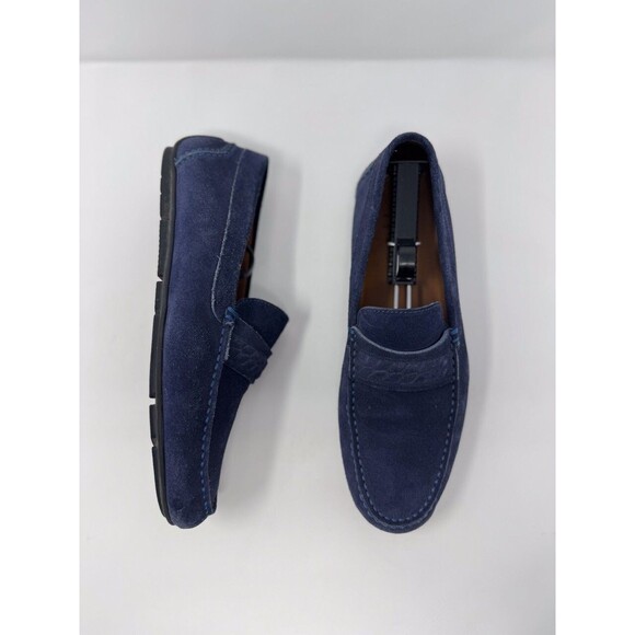 Aquatalia Men Shoes Blue Leather Penny Loafer Slip On Italian Suede Driving US 9 main image 11
